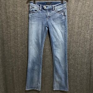 Silver Jeans Tuesday Low Slim Boot Cut Jeans Womens 29x35 Blue Denim Distressed